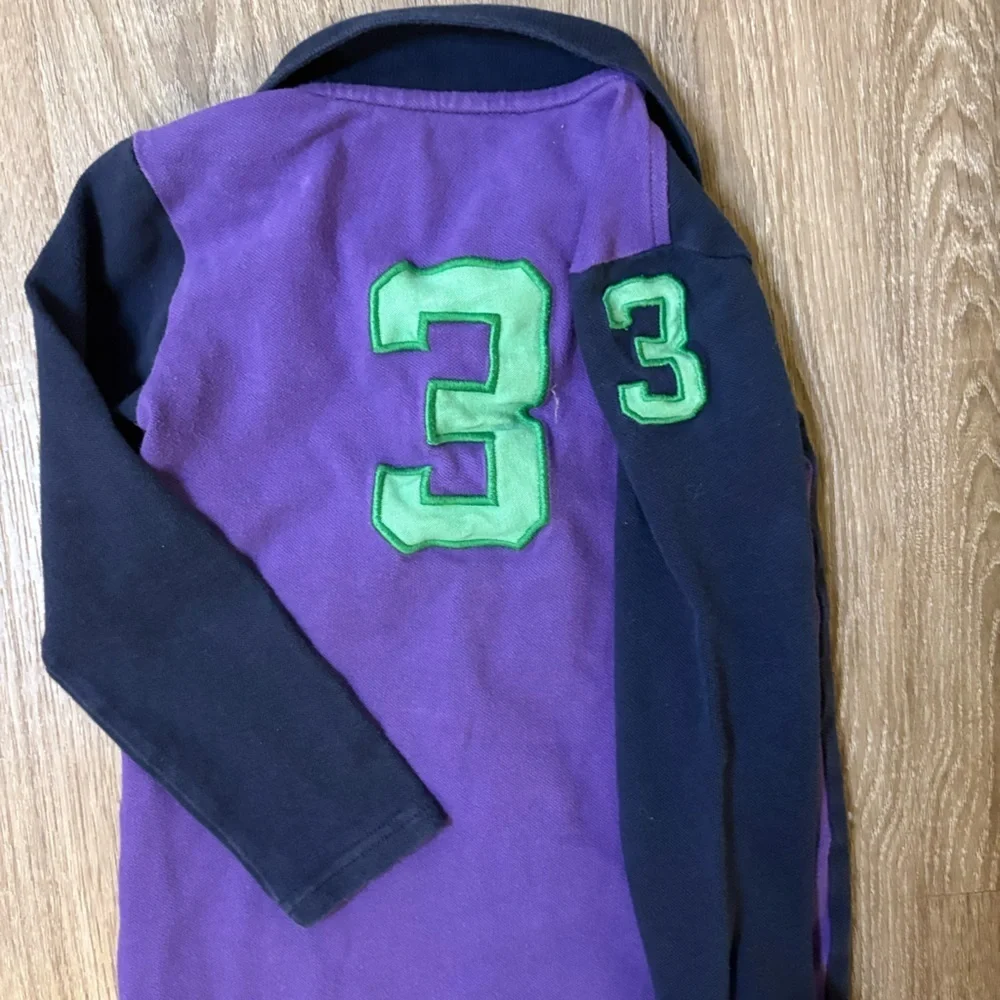 Ralph Lauren Kids Polo Dress in Navy & Purple Sz 4T Preppy Colorblock Rugby GUC‍